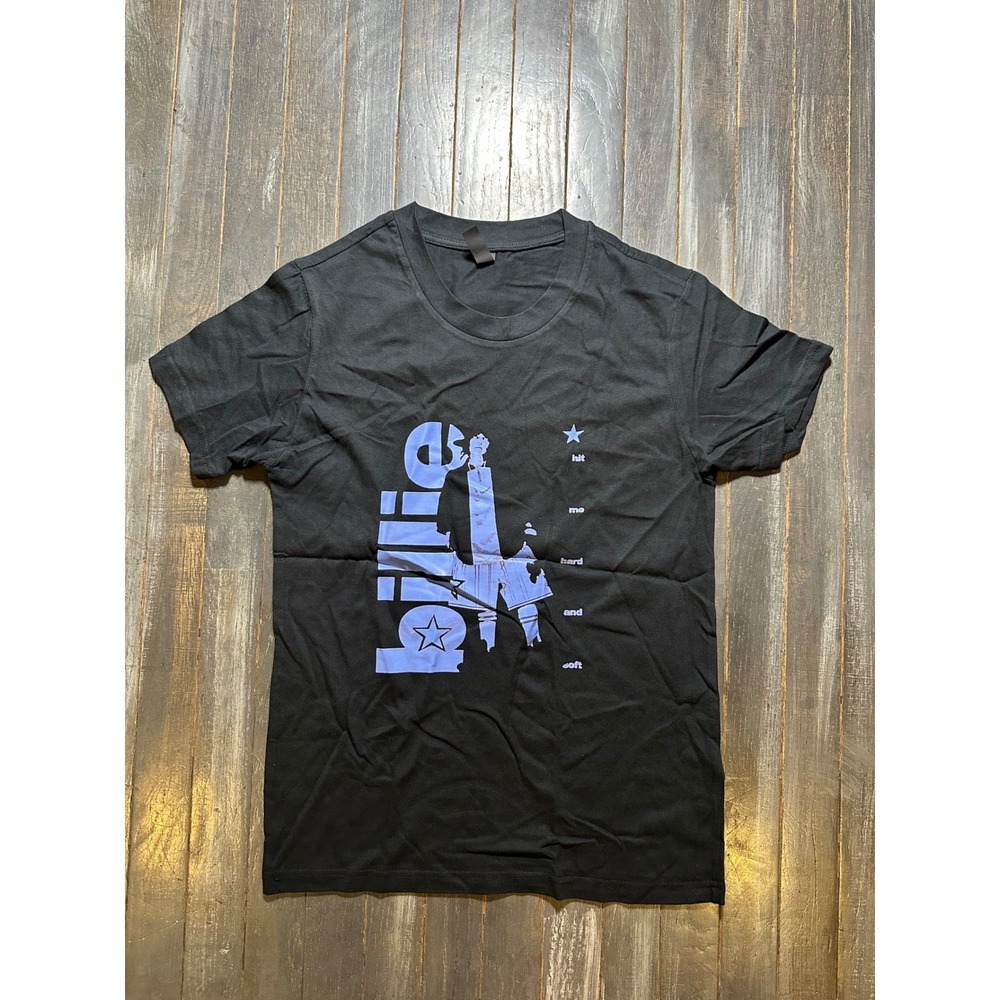 Billie Eilish Hit Me Hard and Soft Graphic T-Shirt Black Blue PFR New York Small
